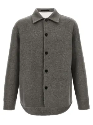 Wool overshirt JIL SANDER Gray