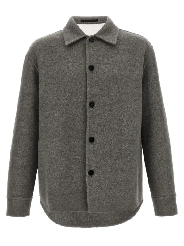 Wool overshirt JIL SANDER Gray