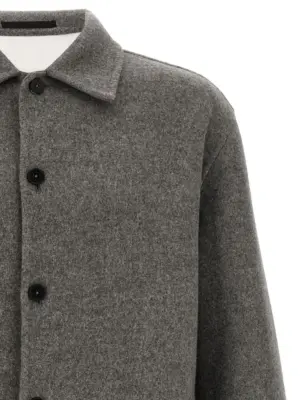 Wool overshirt Man JIL SANDER Gray