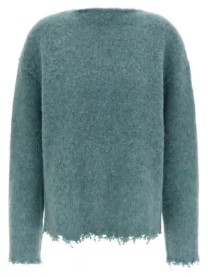 Fringed sweater JIL SANDER Light Blue