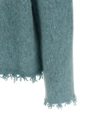 Fringed sweater 100% wool JIL SANDER Light Blue