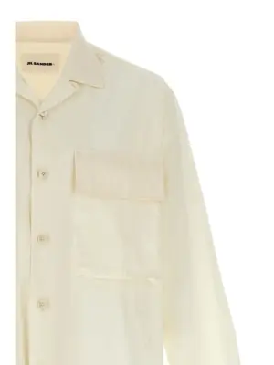 Logo embroidery shirt Man JIL SANDER White