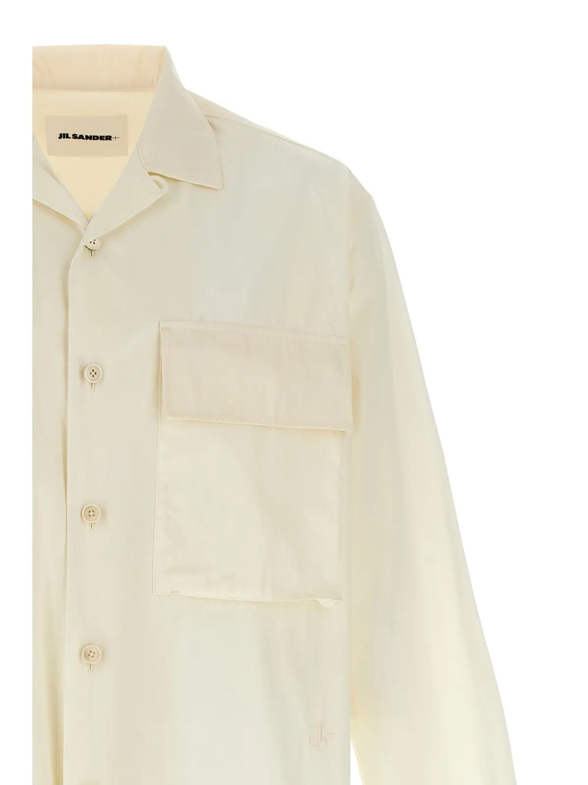 Сорочка Jil Sander з вишитим логотипом Біла 3 Logo embroidery shirt Man JIL SANDER White