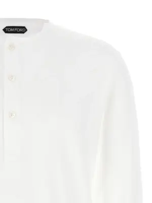 Ribbed cotton t-shirt Man TOM FORD White