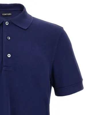 Piqué polo shirt Man TOM FORD Blue