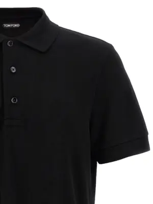 Piqué polo shirt Man TOM FORD Black