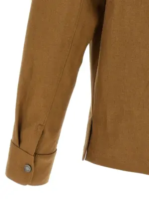 'Callaqui' jacket 74% flax 26% polyester MONCLER Brown