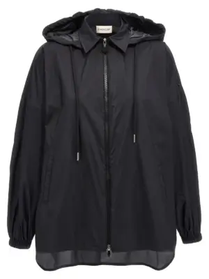 Ruffled windbreaker MONCLER Black
