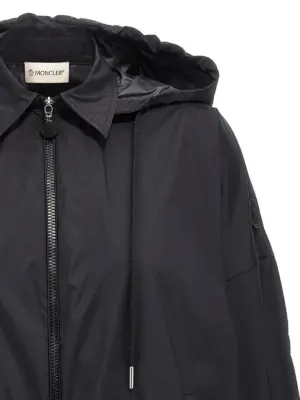 Ruffled windbreaker 100% polyamide MONCLER Black