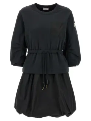 Two-material dress MONCLER Black
