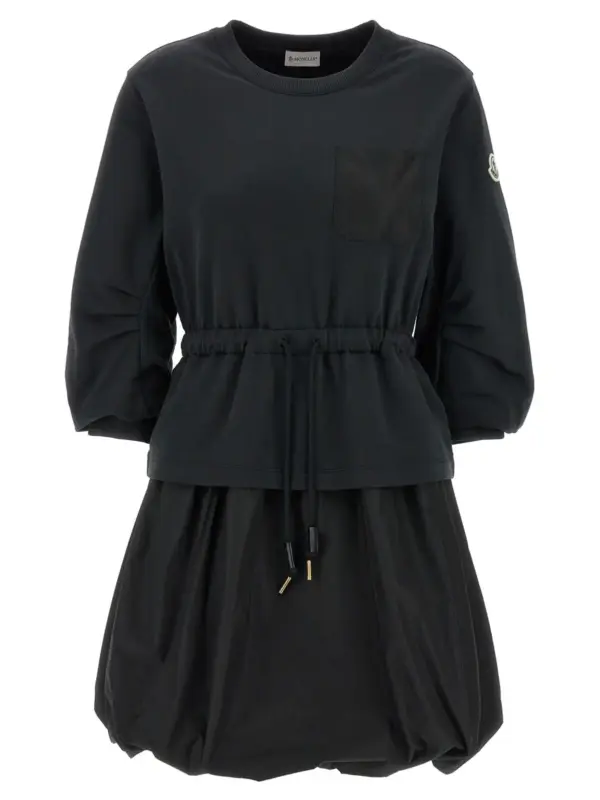 Two-material dress MONCLER Black