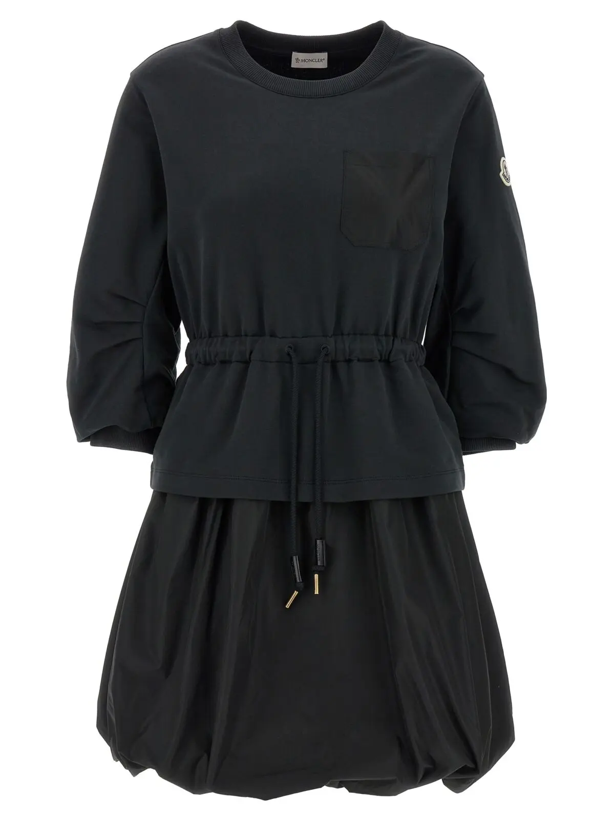 Сукня Moncler Two-material Чорна 1 Two-material dress MONCLER Black