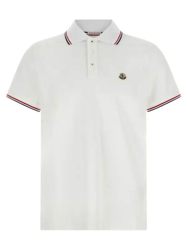 Piqué cotton polo shirt MONCLER White