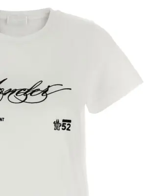Embroidery t-shirt Woman MONCLER White
