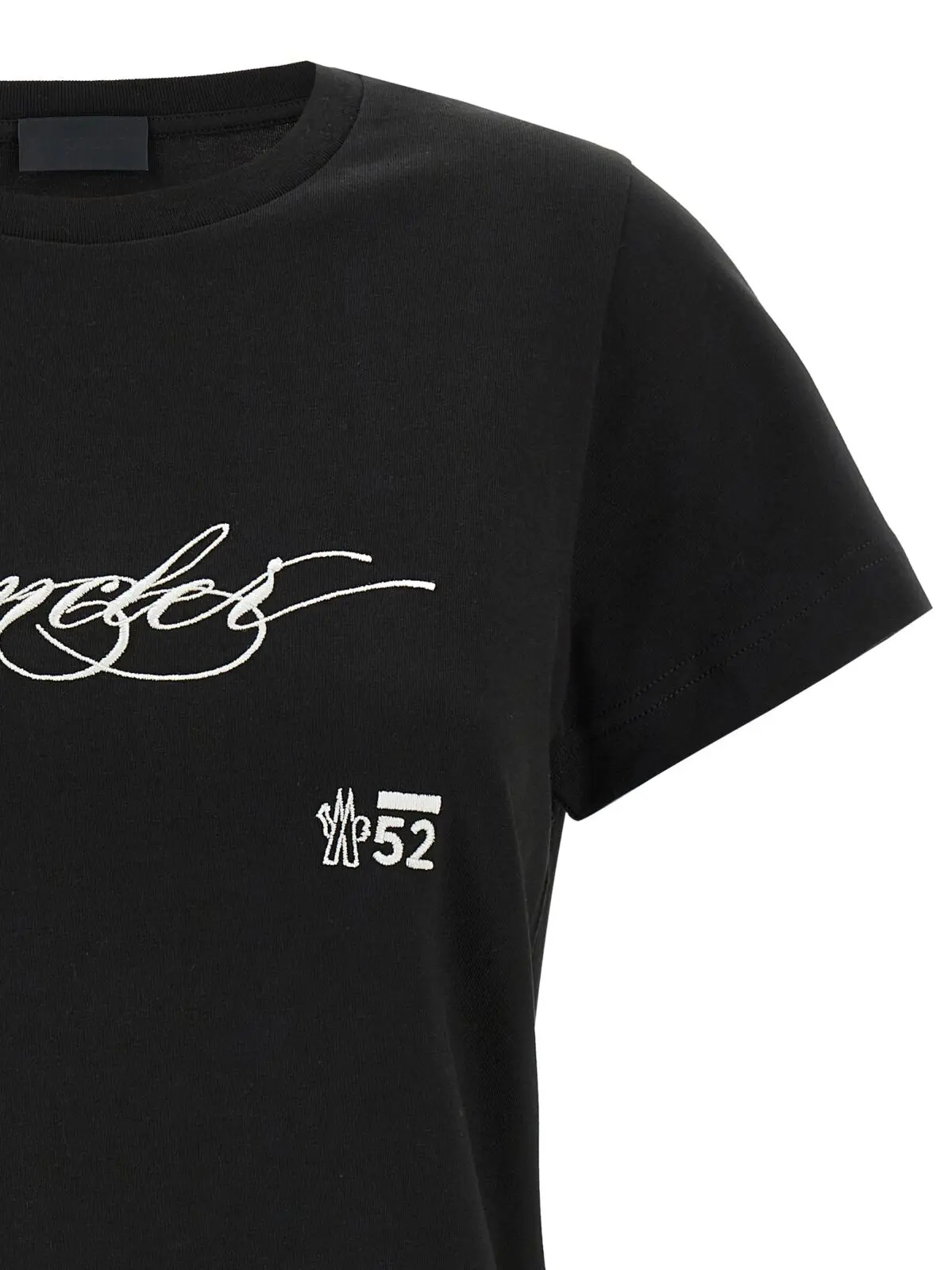Футболка Embroidery Moncler Чорно-біла 3 Embroidery t-shirt Woman MONCLER White/Black