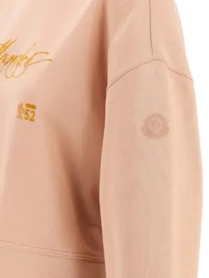 Embroidery sweatshirt 100% cotton MONCLER Pink