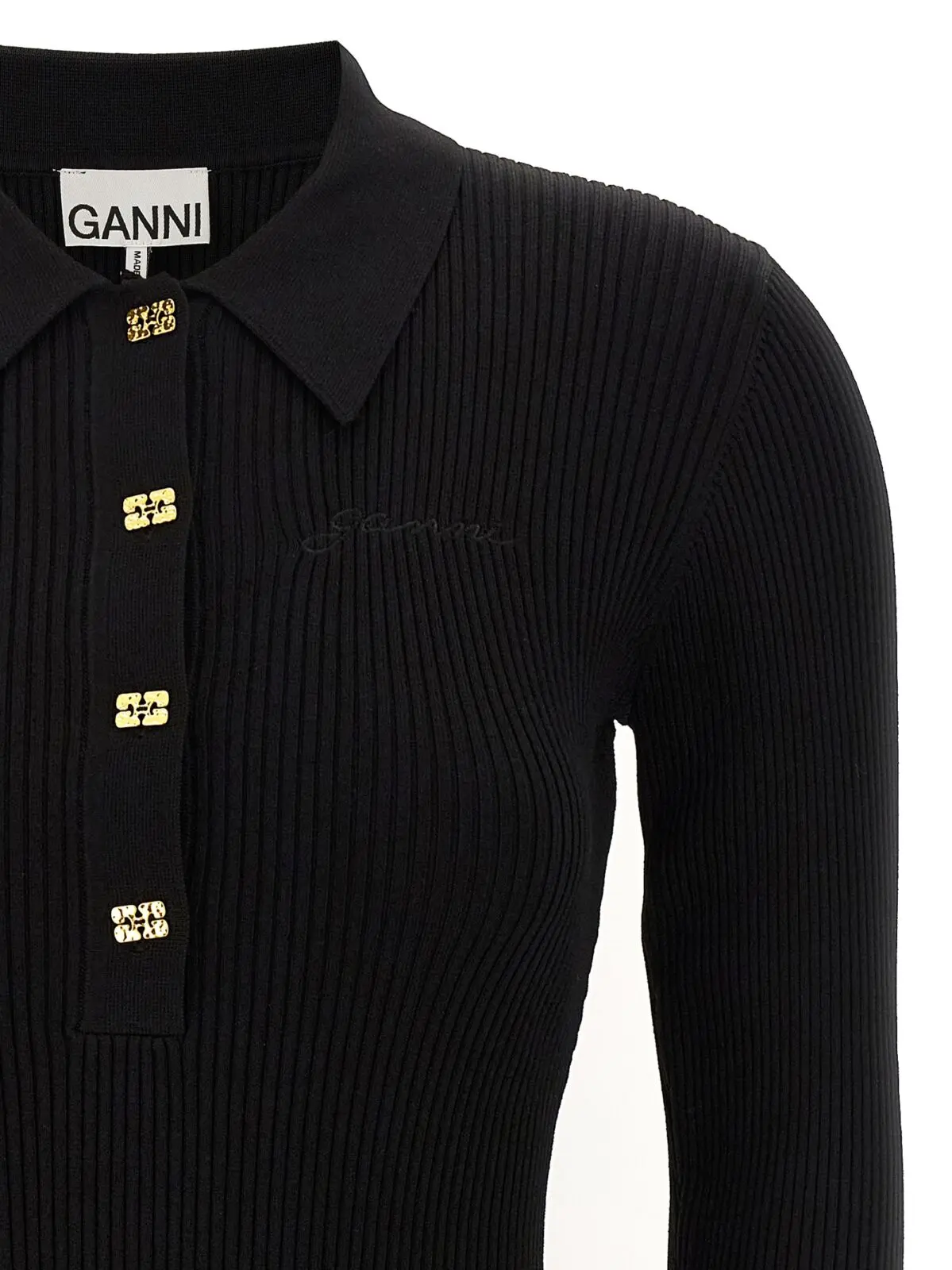 Сукня Melange Rib Knit Mini Ganni Чорна 3 'Melange Rib Knit Mini' dress Woman GANNI Black