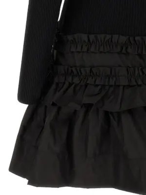 'Melange Rib Knit Mini' dress 53% viscose 31% nylon 14% polyamide 2% elastane GANNI Black