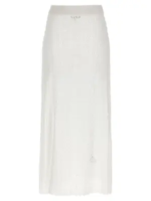 'Shiny Pointelle Knit' skirt GANNI White