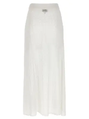 'Shiny Pointelle Knit' skirt K2546135 GANNI White