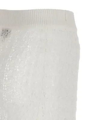 'Shiny Pointelle Knit' skirt 100% polyamide GANNI White