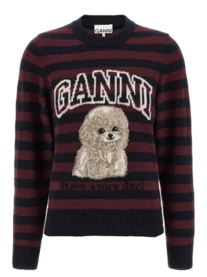 'Graphic Wool Mix Poodle Stripe' sweater GANNI Multicolor
