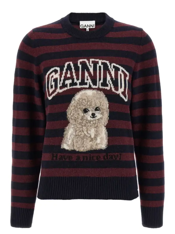 'Graphic Wool Mix Poodle Stripe' sweater GANNI Multicolor