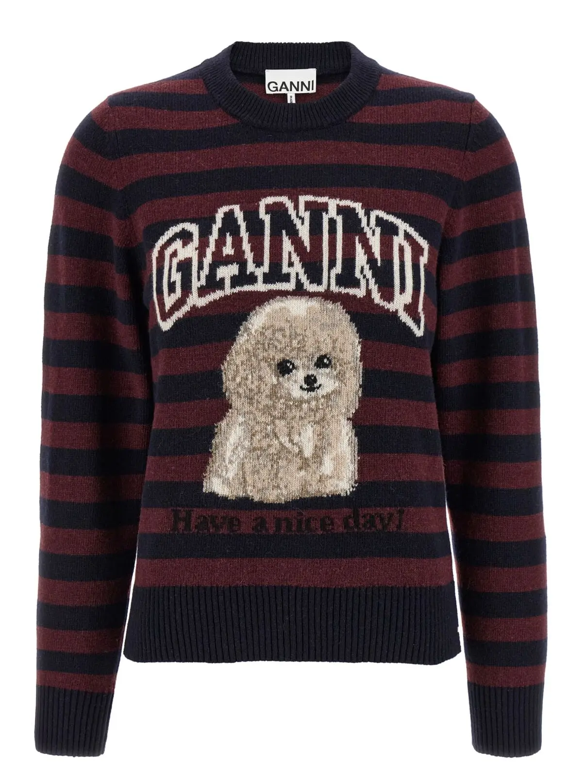 Светр Graphic Wool Mix Poodle Stripe Ganni Багатокольоровий 1 'Graphic Wool Mix Poodle Stripe' sweater GANNI Multicolor