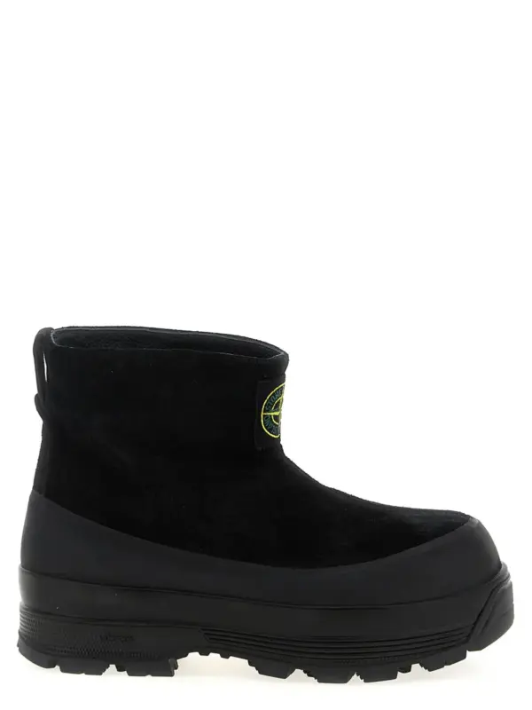 Suede ankle boots STONE ISLAND Black