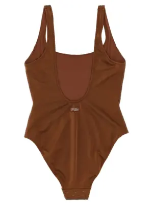 'Lora' one-piece swimsuit LORASHINYSTRASSLEOPARD18 MC2 SAINT BARTH Brown