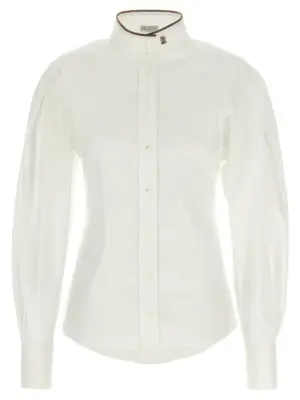 'Shiny Collar Detail' shirt BRUNELLO CUCINELLI White