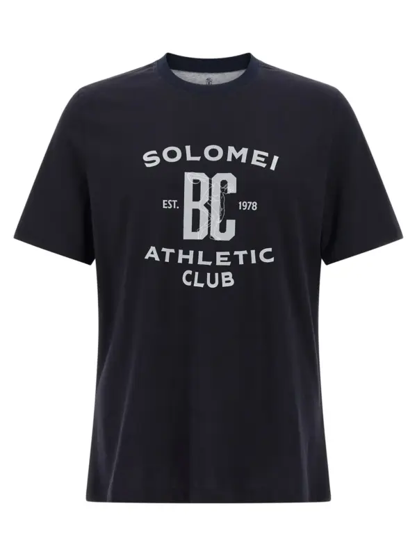 Printed T-shirt BRUNELLO CUCINELLI Blue