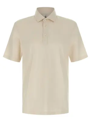 Cotton polo shirt BRUNELLO CUCINELLI Beige