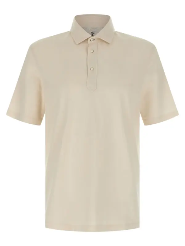 Cotton polo shirt BRUNELLO CUCINELLI Beige
