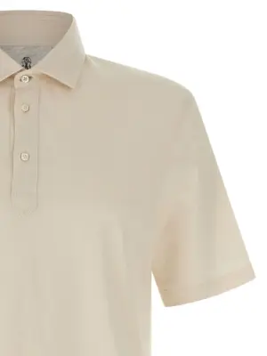 Cotton polo shirt Man BRUNELLO CUCINELLI Beige