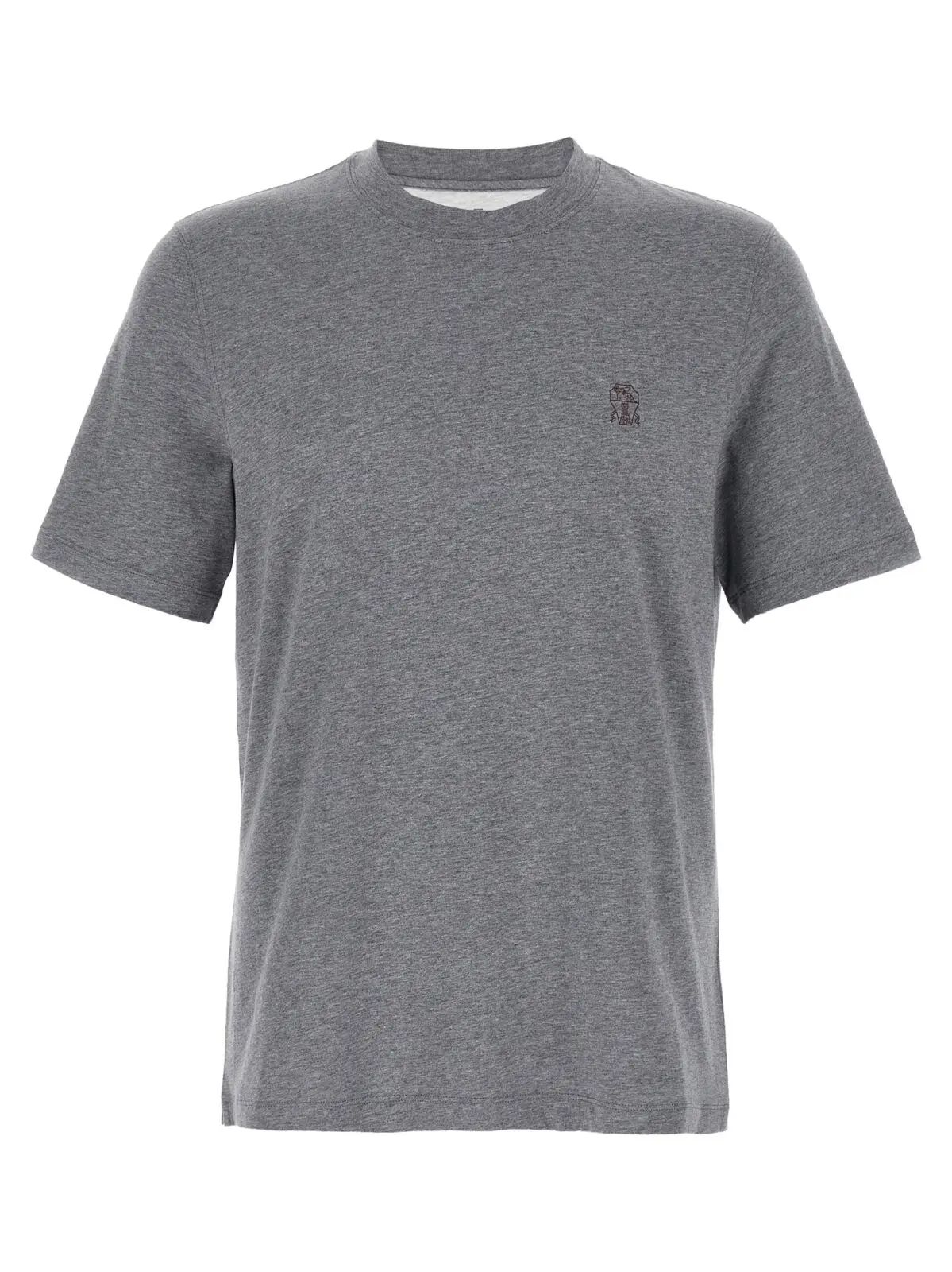 Футболка Brunello Cucinelli з логотипом Сіра 1 Logo print T-shirt BRUNELLO CUCINELLI Gray