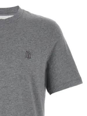 Logo print T-shirt Man BRUNELLO CUCINELLI Gray