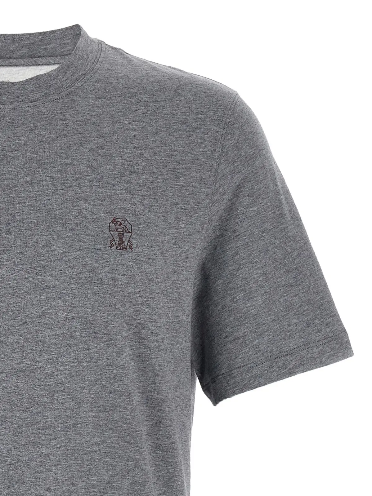 Футболка Brunello Cucinelli з логотипом Сіра 3 Logo print T-shirt Man BRUNELLO CUCINELLI Gray
