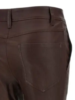 'Square Cigarette' pants 100% lamb leather (Ovis aries) BRUNELLO CUCINELLI Brown