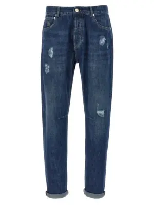 Used effect jeans BRUNELLO CUCINELLI Blue