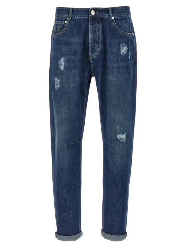 Used effect jeans BRUNELLO CUCINELLI Blue
