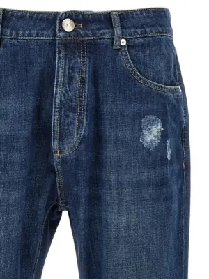 Used effect jeans Man BRUNELLO CUCINELLI Blue