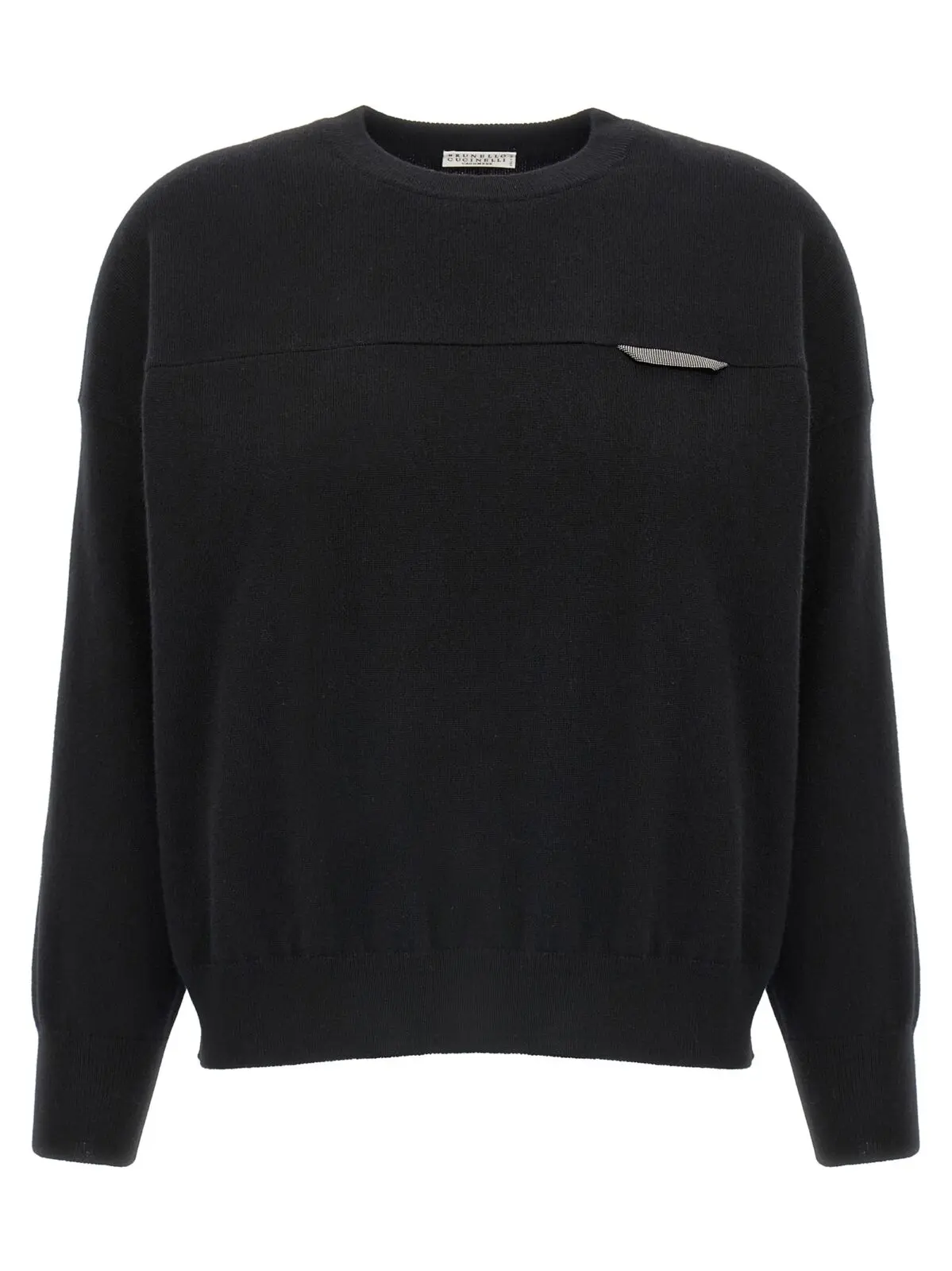 Светр Brunello Cucinelli Monile crop Чорний 1 Monile crop sweater BRUNELLO CUCINELLI Black