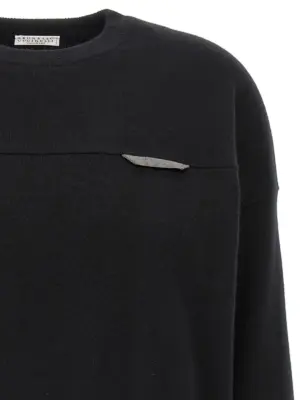 Monile crop sweater Woman BRUNELLO CUCINELLI Black