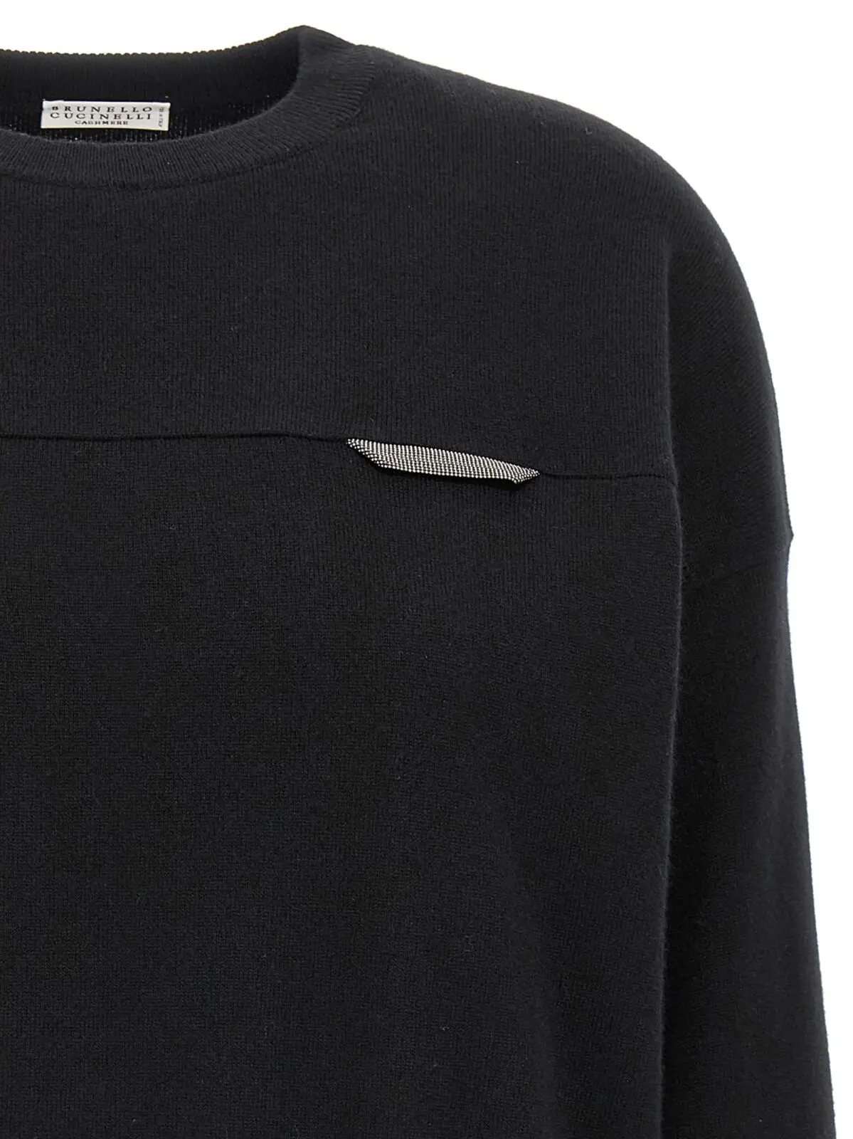 Светр Brunello Cucinelli Monile crop Чорний 3 Monile crop sweater Woman BRUNELLO CUCINELLI Black