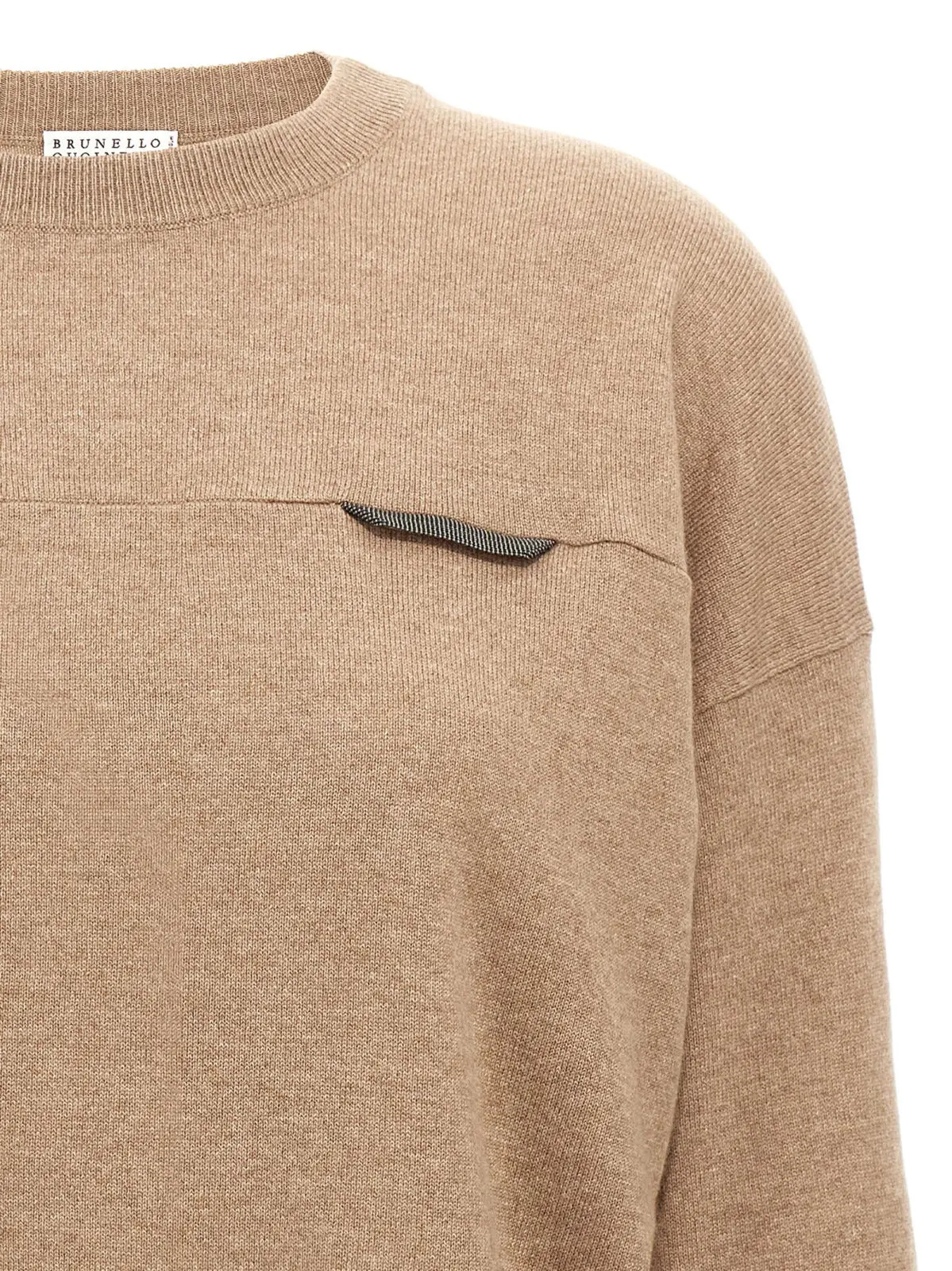 Кроп-светр Monile Brunello Cucinelli Бежевий 3 Monile crop sweater Woman BRUNELLO CUCINELLI Beige