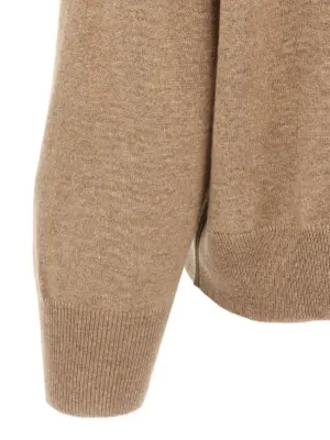 Monile crop sweater 100% cashmere BRUNELLO CUCINELLI Beige