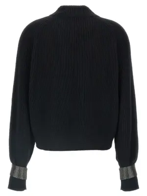 'Monile' cuffs sweater M12723300C101 BRUNELLO CUCINELLI Black