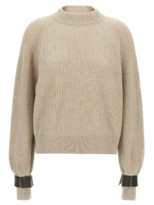 Monile cuffs sweater BRUNELLO CUCINELLI Beige