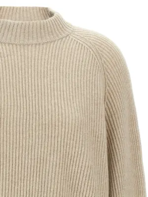 Monile cuffs sweater Woman BRUNELLO CUCINELLI Beige